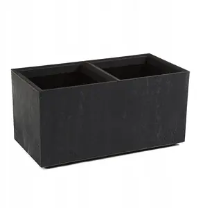 Lamela KARO Flower Stand 800x400x400 mm, Recycled Concrete, Black