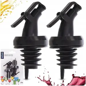 Verk Bottle Pourers 2-Piece Set for Wine, Oil, Vinegar, and Spirits