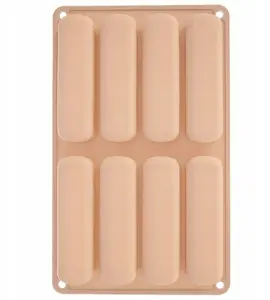 Aptel Orion Silicone Baking Mold for Sponge Cakes, Tiramisu and Bars, 8 Cavities, Beige