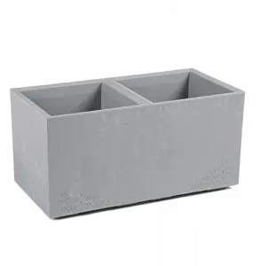 Lamela KARO Flower Stand 800x400x400 mm, Recycled Concrete, Light Grey