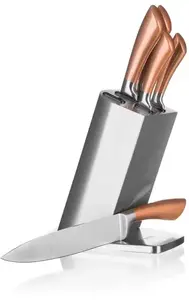 BANQUET Copper 5-Piece Kitchen Knife Set with Stand