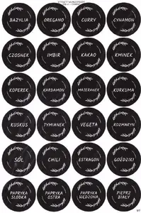LearnHow Spice Labels, Black, 40mm, 168 Pieces