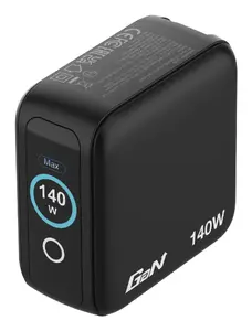 Сетевое зарядное устройство Verbatim Mini GaN 140 Вт с дисплеем, 3x USB-C, универсальный адаптер