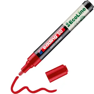 Edding 50 EcoLine Permanent Marker, Red, 2 mm Stroke Width