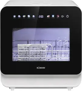 Bomann TSG 5702 Compact Countertop Dishwasher, 3 Place Settings, 6 Programs, Energy Class C