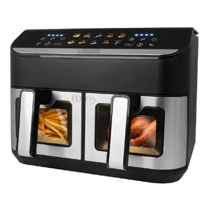 Аэрофритюрница Gastroback Duo Family Двойная 9 л 2900 Вт Черный Нержавеющая сталь Сенсорное управление Встроенный дисплей Съемная чаша