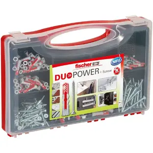 Fischer 536091 DuoPower dībeļu un skrūvju komplekts, 140 gabali