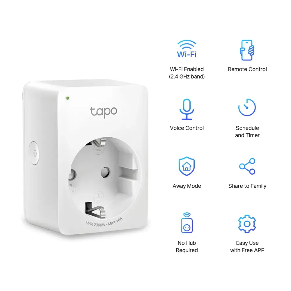 TP-Link Tapo P100 viedā Wi-Fi kontaktligzda (2 gab.) Photo 2