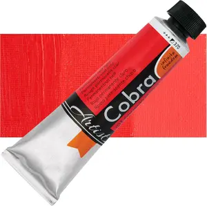 Cobra mākslinieku ūdenī šķīdināma eļļas krāsa, Permanent Red Light 370, 40 ml tūbiņa