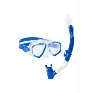 Набор для плавания Speedo Junior Adventure, маска и трубка, синий и прозрачный