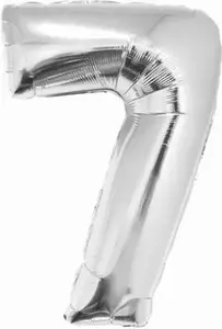 GoDan Foil Balloon Number 7 Silver 85cm