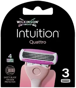 Сменные кассеты для бритвы Wilkinson Intuition Quattro, 3 шт.
