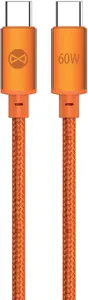 C2G Forever Saffron USB-C uz USB-C kabelis, 1.0 m, 60W, oranžs