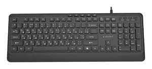 Gembird Slim Wired Multimedia Keyboard, Full-size, USB, Black, Cyrillic Layout