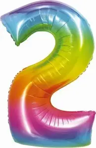 GoDan Smart Foil Balloon Number 2 Rainbow 76cm