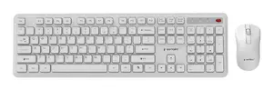 Gembird Slim Pro Business Wireless Desktop Set, Full-size Keyboard and Mouse, White, US Layout