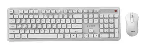 Gembird Slim Pro Business Wireless Desktop Set, Full-size Keyboard and Mouse, White, Cyrillic Layout
