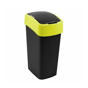Curver Flip Bin Waste Bin 45L Black/Yellow
