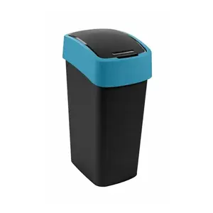 Curver Flip Bin Waste Container 45L Black and Blue