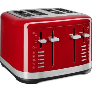 KitchenAid 5KMT4109EER 4-Slice Toaster, 1640 W, Red and Stainless Steel