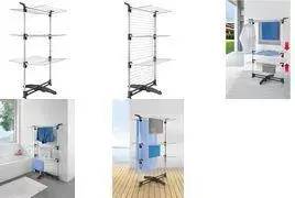 Башенная сушилка для белья Metaltex Ciclone Vario, 3 уровня, алюминий с покрытием, серебристый/черный