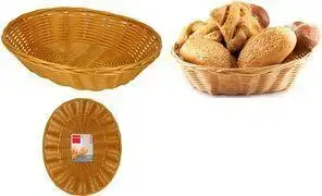 Metaltex Oval Bread Basket, Polypropylene Woven Design, Beige