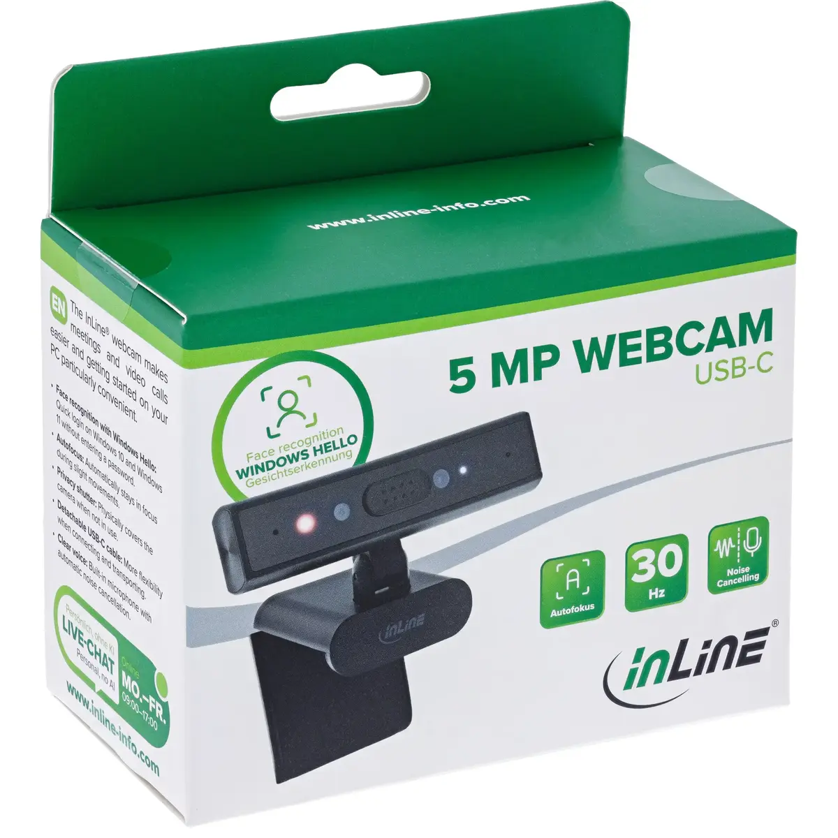 InLine 55365 Tīmekļa kamera 5 MP USB-C Melna Photo 7