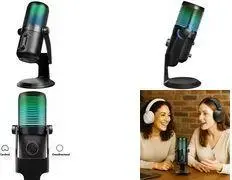 USB-микрофон LogiLink HS0059 с RGB-подсветкой, кардиоидный/всенаправленный