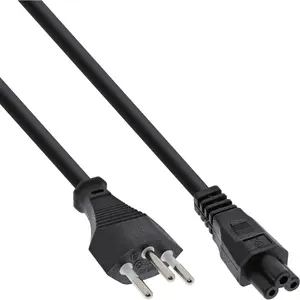 InLine B-16656C Power Cable Black 2 m SEV 1011 to IEC C5 H05VV-F 3G0.75 250V 2.5A