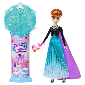 Disney Frozen Jewel Reveal Anna modes lelle ar 8 pārsteigumiem un 10 aksesuāriem