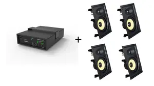 VivoLink AUDIOPACK-IW4 2.1 Channel Audio System with Subwoofer and 4 In-Wall Speakers 110W