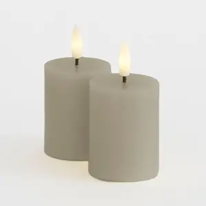 Sirius Sille Mini LED Candles, 2-Piece Set, Warm Grey