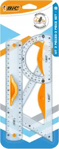 BIC 3-Piece Geometry Set with 20cm Ruler