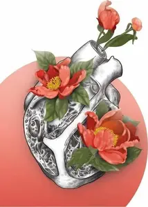 Biomedica Floral heart Poster