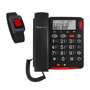 Аналоговый телефон amplicomms BigTel 50 Alarm Plus с определителем номера и проводной трубкой