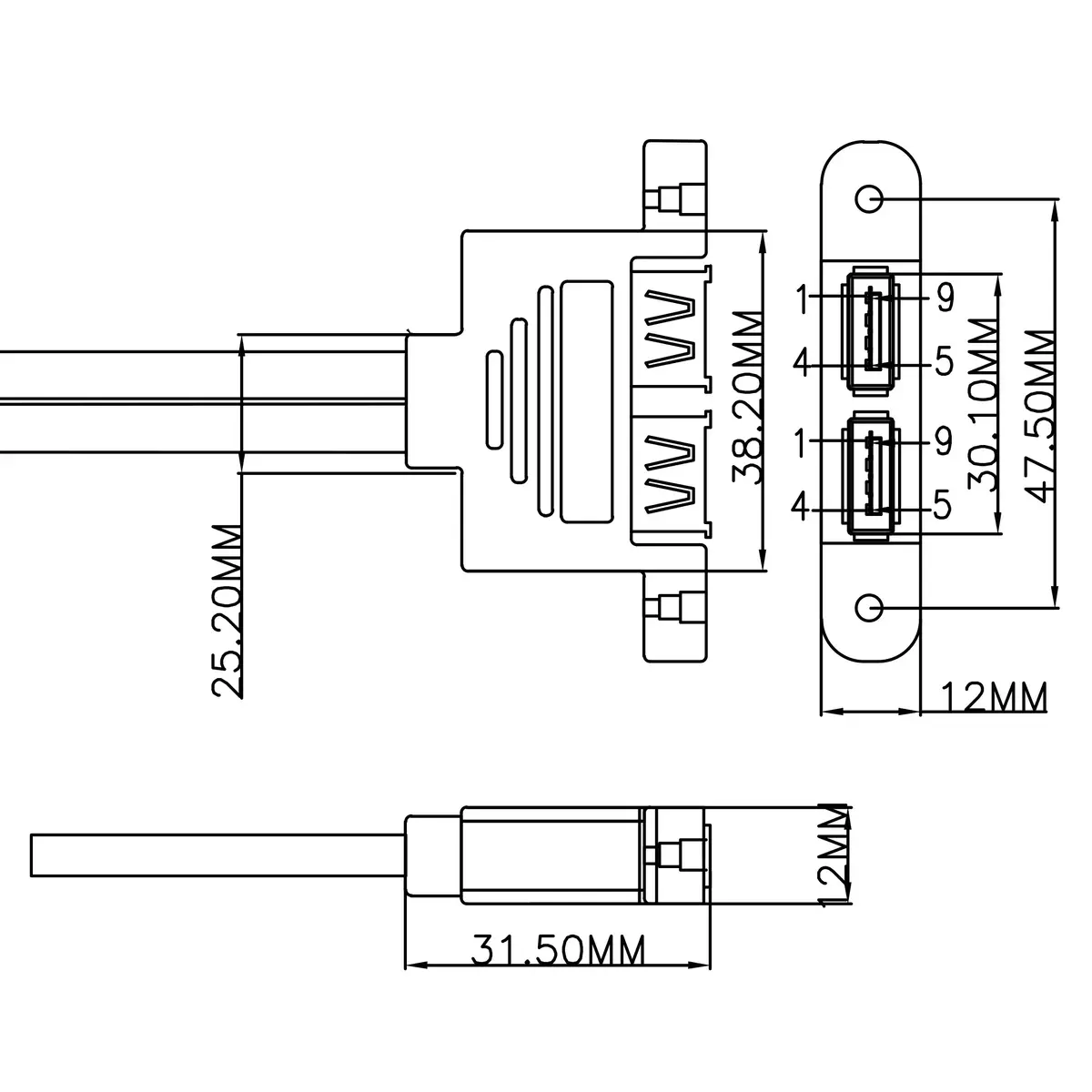 Внутренний кабель InLine 33390K USB 3.2 Gen 1 Photo 3
