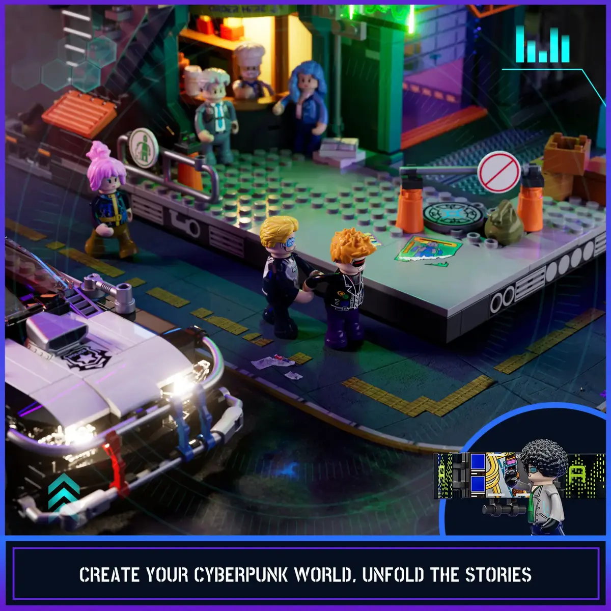 Конструктор Lumibricks Cyberpunk Neoncity Полицейский автомобиль Photo 5