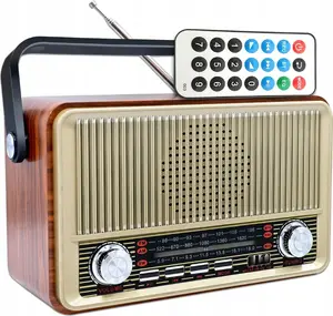 LTC LX510BTB Portable Retro Radio with Bluetooth, FM, USB, SD, AUX and Remote Control, Brown