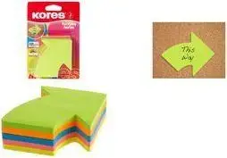 Kores Arrow Sticky Note Cube, 70 x 70 mm, Blank, Assorted Colors