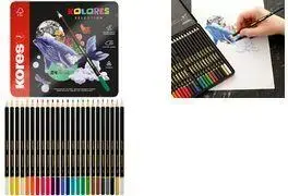 Kores Kolores Selection trīsstūrveida krāsu zīmuļi, 24 gabalu komplekts, liepas koksne
