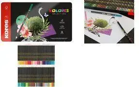 Kores Kolores Selection trīsstūrveida krāsu zīmuļi, 72 gabalu komplekts, liepas koksne