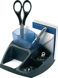 Staples MAPED COMPACT Desk Organizer, Black and Blue