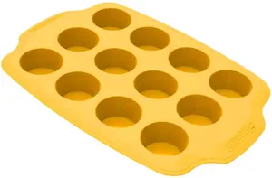 Lumarko Luigi Ferrero Prima Vanilla FR-1873P Silicone Muffin Baking Mold for 12 Muffins