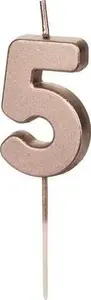 Inspiruj Birthday Candle Number 5 Rose Gold 4.5cm