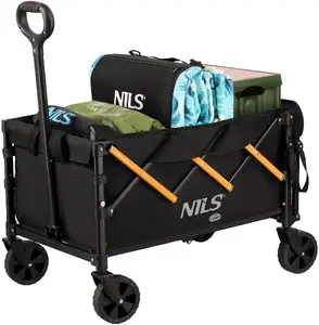 Saliekami tūrisma ratiņi Nils Extreme NC2608 100L melni-oranži