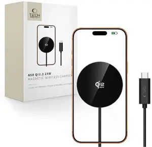 Беспроводное зарядное устройство Tech-Protect A50 Magnetic MagSafe 25 Вт Qi2.2 черное