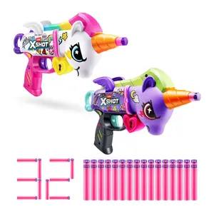 Zuru XSHOT Blastercorn rotaļu blasteris, balts un violets, 30 m darbības rādiuss