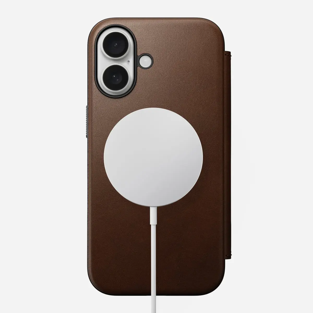 Nomad Modern Leather Folio Case for iPhone 16 - Brown Photo 3