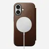 Nomad Modern Leather Folio Case for iPhone 16 - Brown Photo 3