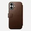 Nomad Modern Leather Folio Case for iPhone 16 - Brown Photo 4